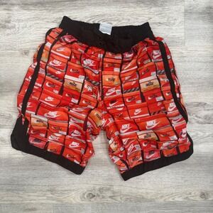 Nike Kids Swim Trunks Shorts All Over Shoe Box‎ Print Black Size L 147-158cm